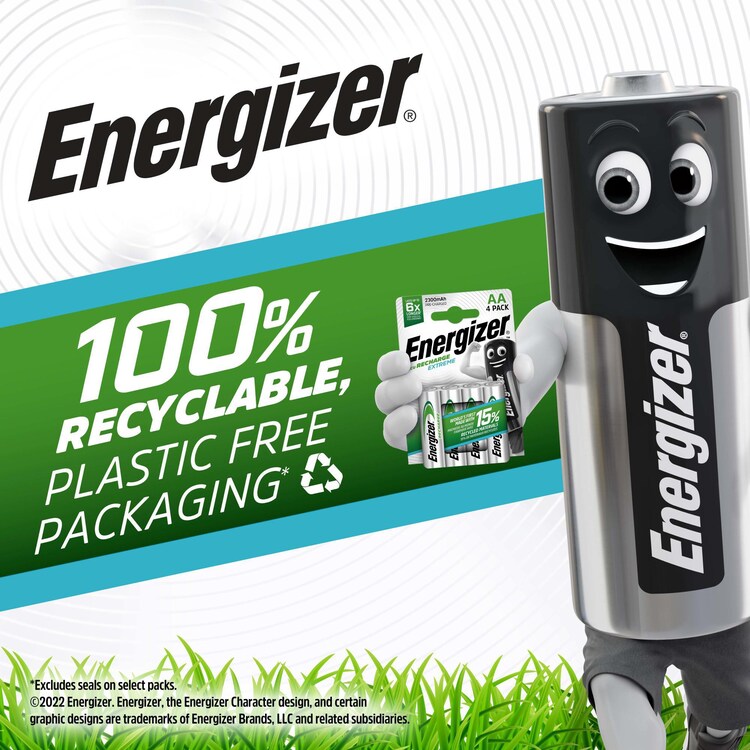 Extreme AA rechargable batteries 2300mAh pre-charged pack of 4  | Energizer
