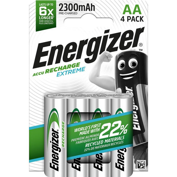 Extreme AA rechargable batteries 2300mAh pre-charged pack of 4  | Energizer