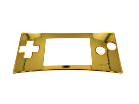 Faceplate screen lens for Nintendo Game Boy Micro console - Gloss Chrome Gold | ZedLabz