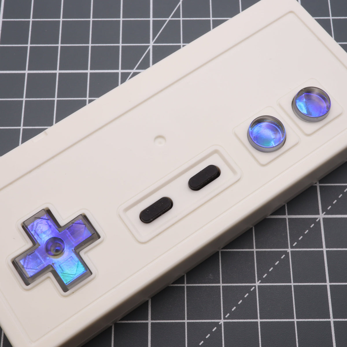 Hand cast custom resin buttons for Nintendo NES controller NES-004 (also fits Game Boy DMG-01) - Midnight Opal | Lab Fifteen Co