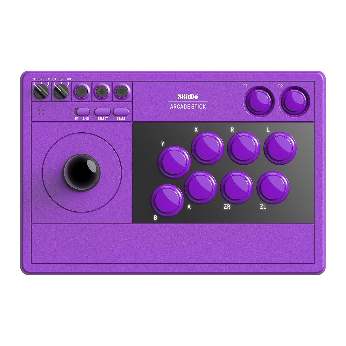 Arcade Stick Bluetooth & 2.4G for Switch, Switch 2 & Windows - Purple Edition | 8BitDo