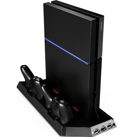 ZedLabz dual cool vertical console stand and controller charging dock for Sony PS4 - black