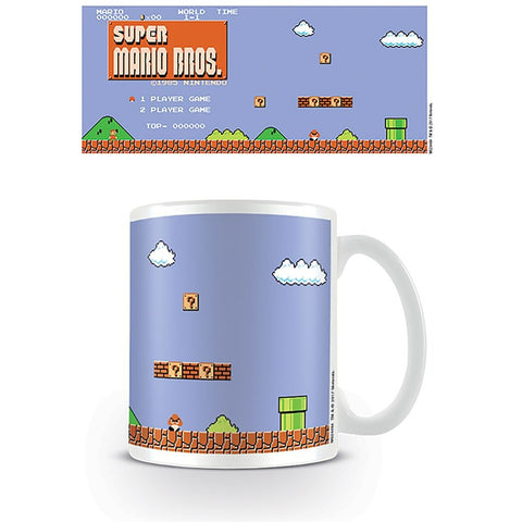 Super Mario retro title official mug 11oz/315ml white ceramic | Pyramid