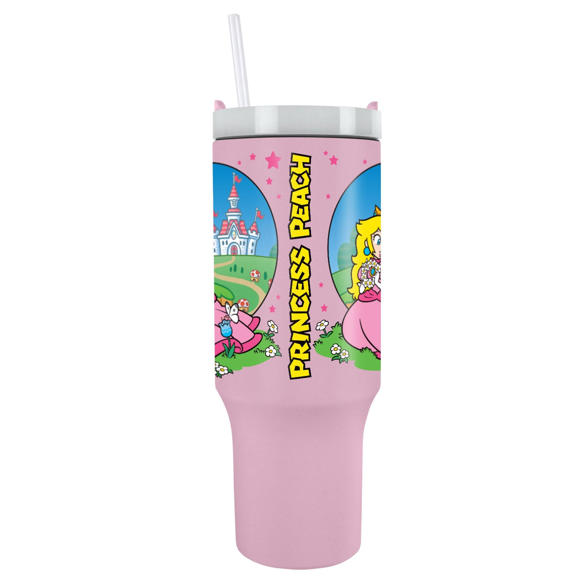 Super Mario Princess Peach stainless steel tumbler 40oz 1200ml pink | Pyramid