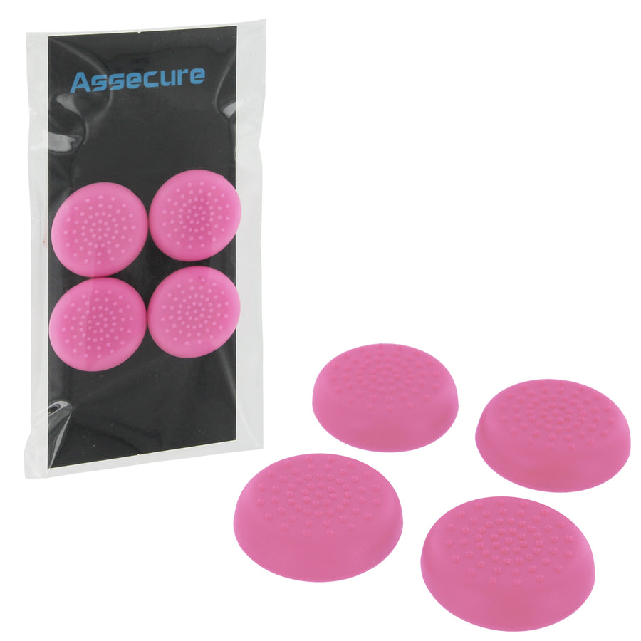 Assecure TPU protective analogue thumb grip stick caps for Sony PS4 controllers [Playstation 4] - 4 pk - pink