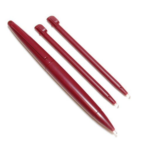 ZedLabz 3 in 1 stylus set for Nintendo DSi XL large & small slot in - red wine