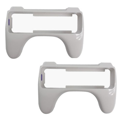 Controller grip handle for Nintendo Wii remote gloss finish - 2 pack white | ZedLabz