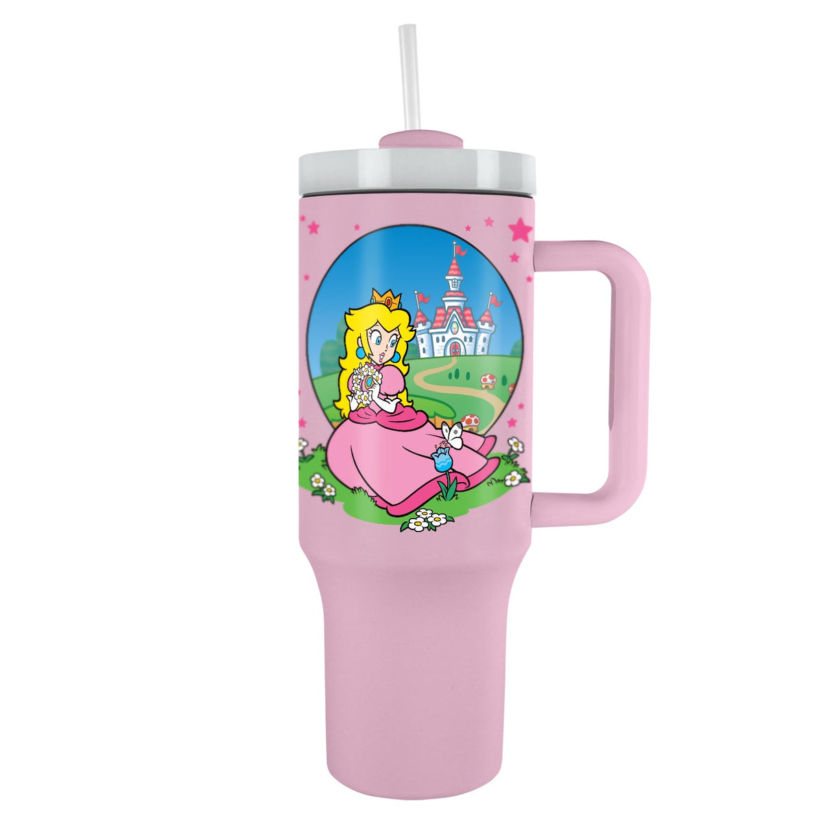 Super Mario Princess Peach stainless steel tumbler 40oz 1200ml pink | Pyramid