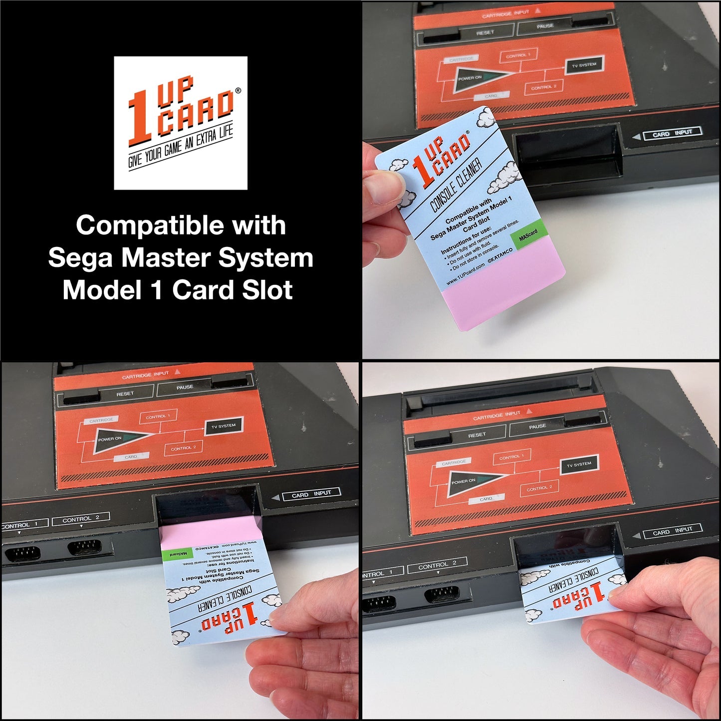 Console Cleaner for Sega Master System Model 1 card slot Mark III | 1UPcard