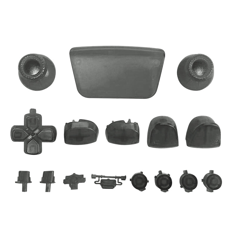 Full Button Set For Sony PS5 Controllers - Clear Black | ZedLabz