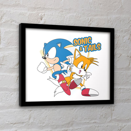 Sonic the Hedgehog Sonic and Tails framed collector print 30 x 40cm | Pyramid