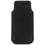 Real leather slip case for iPhone SE 5 5s Made In England - Black & Orange | ZedLabz