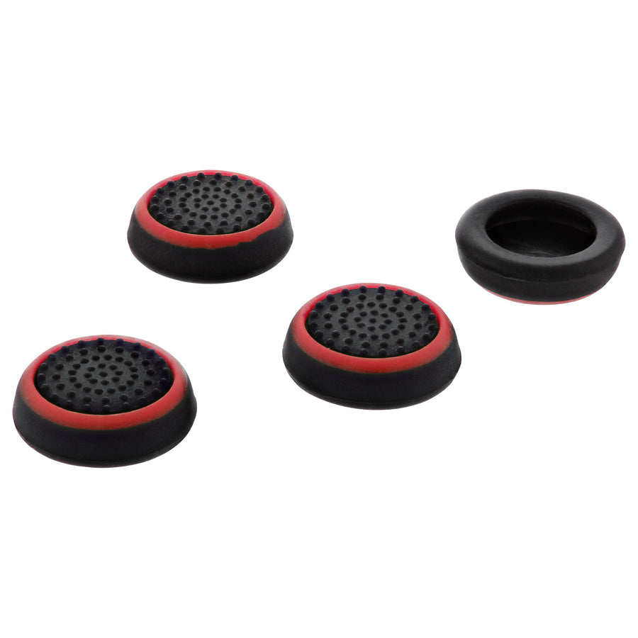 Thumb grips for PS4 Sony controller dotted stick cover grip caps - 4 pack red & black | ZedLabz