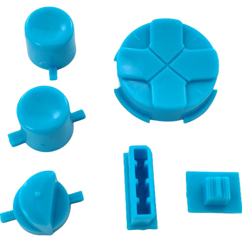 Button Set For Sega Game Gear - Neon Blue & Pivot Ball | Retro Modding