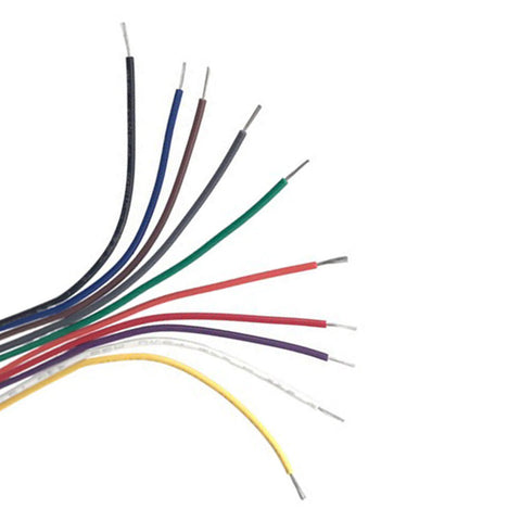 30AWG hookup wire stranded tinned copper PVC insulated 10 colours - 25cm length | ZedLabz