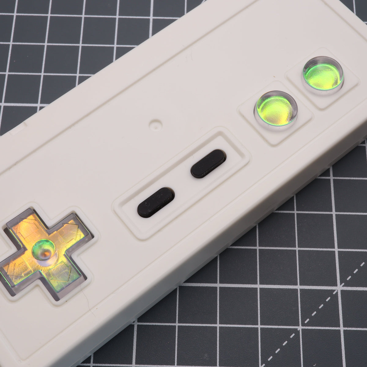 Hand cast custom resin buttons for Nintendo NES controller NES-004 (also fits Game Boy DMG-01) - Sunset Opal | Lab Fifteen Co