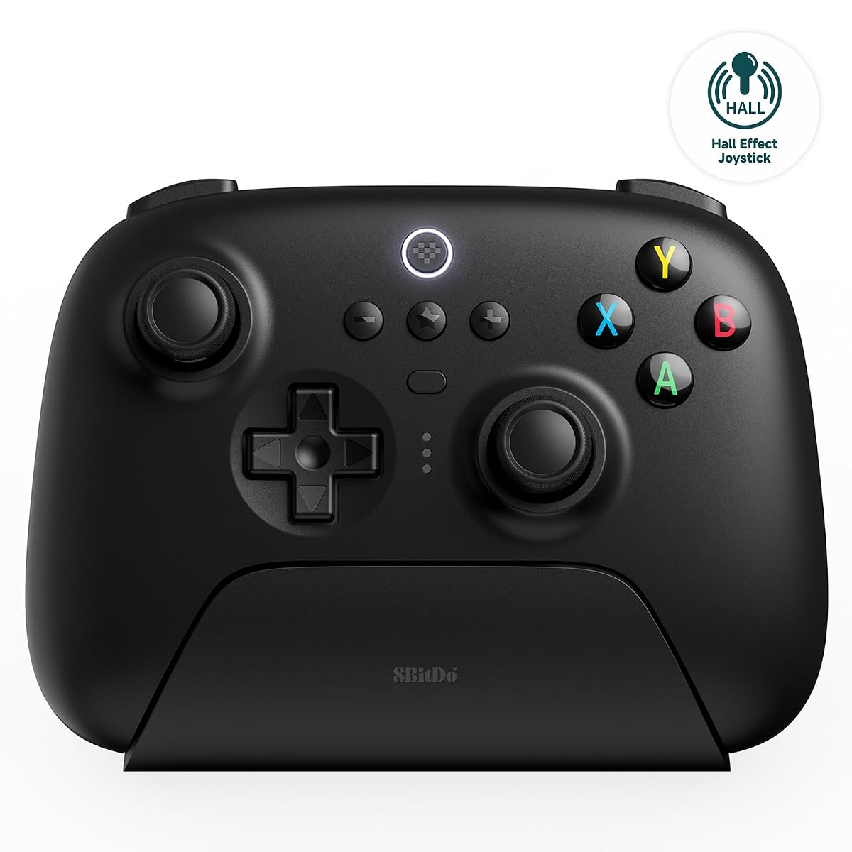 Ultimate 2.4G wireless controller with Hall Effect sticks & charging dock for Windows, Android & Steam Deck - Black | 8BitDo