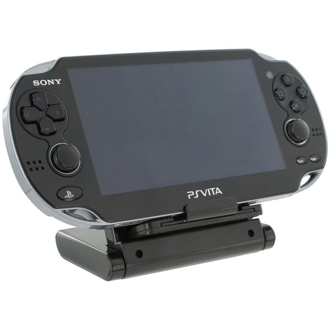 Compact foldable travel stand dock for Sony PS Vita 1000 & 2000 slim handheld consoles - black | ZedLabz