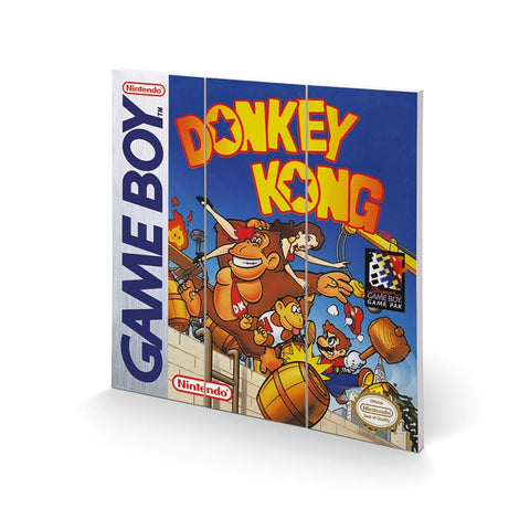 Donkey Kong GameBoy 30 x 30cm Square Wood Panel Print wall art | Pyramid