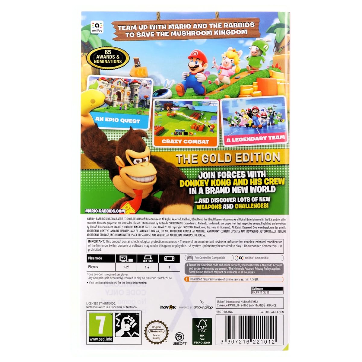 Mario + Rabbids Kingdom Battle Gold Edition (Code in a Box) for Nintendo Switch | Ubisoft