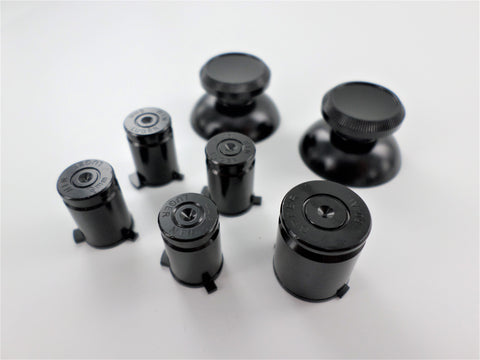 Replacement Metal Thumbsticks & Bullet Buttons Set For Xbox 360 Controllers - Black | ZedLabz