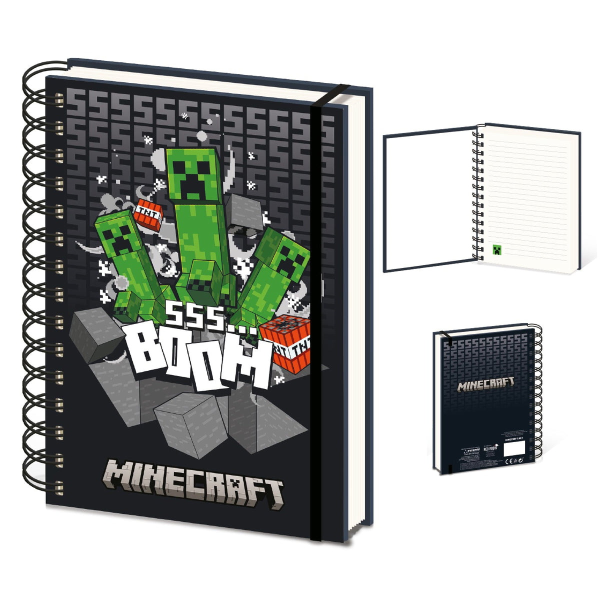 Minecraft Boom A5 3D lenticular cover wiro lined notebook journal | Pyramid