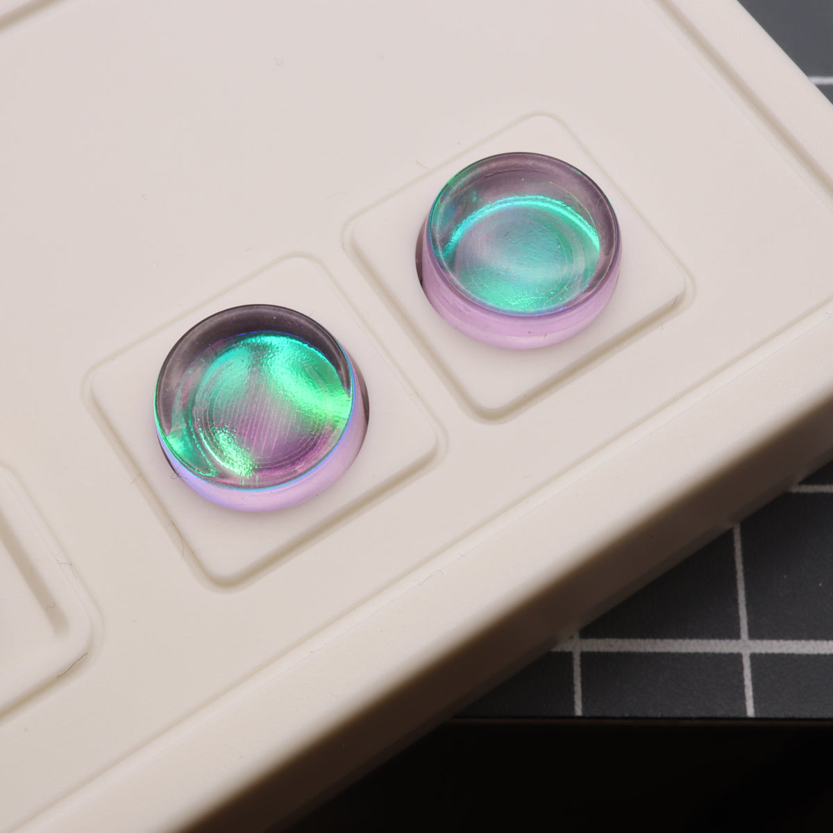 Hand cast custom resin buttons for Nintendo NES controller NES-004 (also fits Game Boy DMG-01) - Cool Opal | Lab Fifteen Co