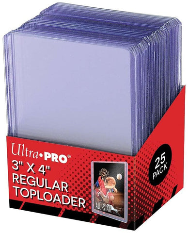 Regular Toploader 3" x 4" trading card protectors for pokemon, YuGiOh, MtG, Sports etc - 25 pack crystal clear (Repacked) | Ultra Pro