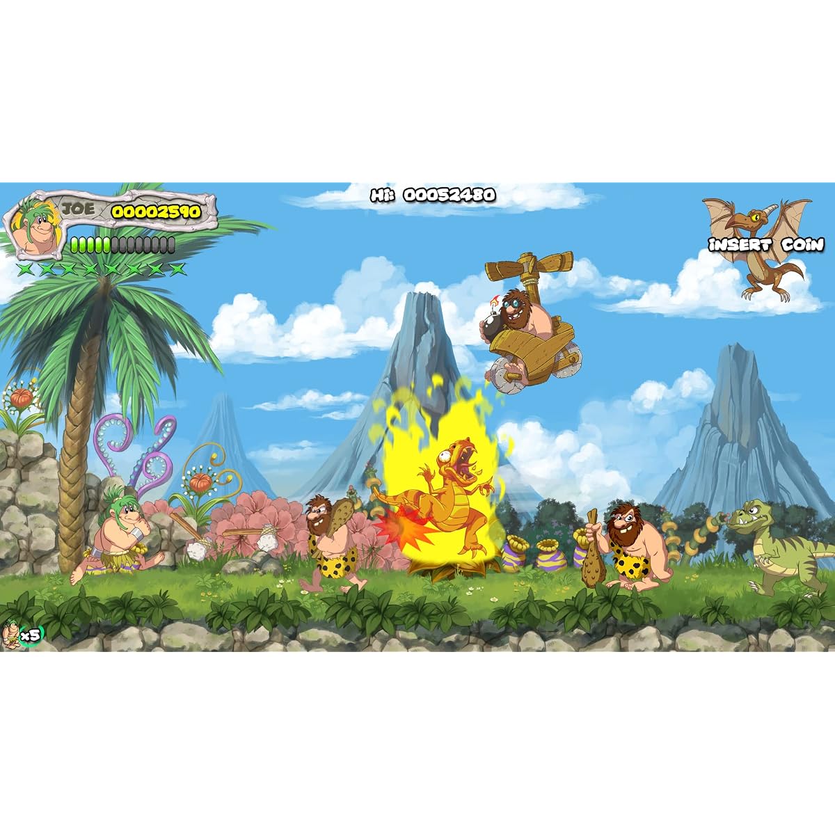 New Joe & Mac: Caveman Ninja T-Rex Edition for PlayStation 5 | Microids