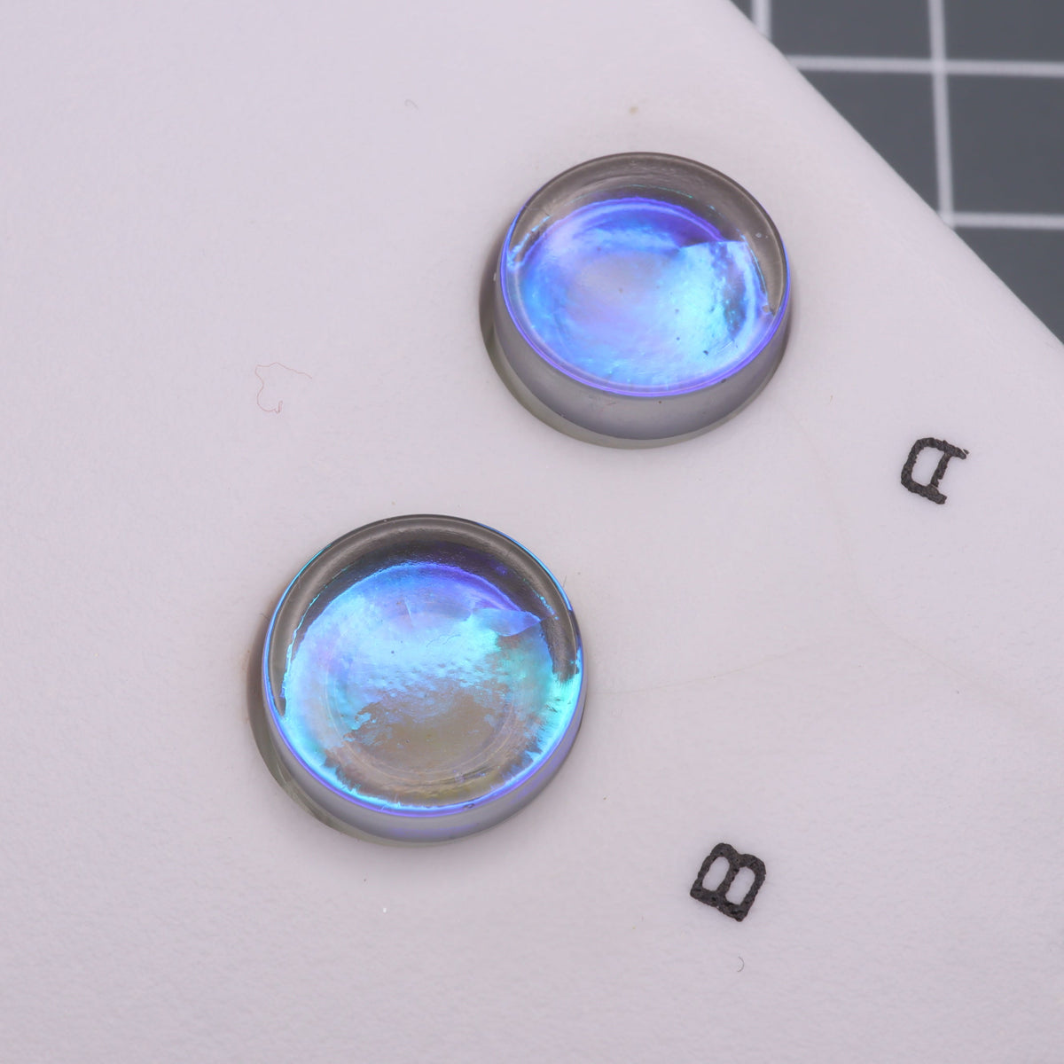 Hand cast custom resin buttons for Nintendo NES controller NES-004 (also fits Game Boy DMG-01) - Midnight Opal | Lab Fifteen Co