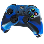 ZedLabz soft silicone rubber skin grip cover for Xbox One controller with ribbed handle - camo blue