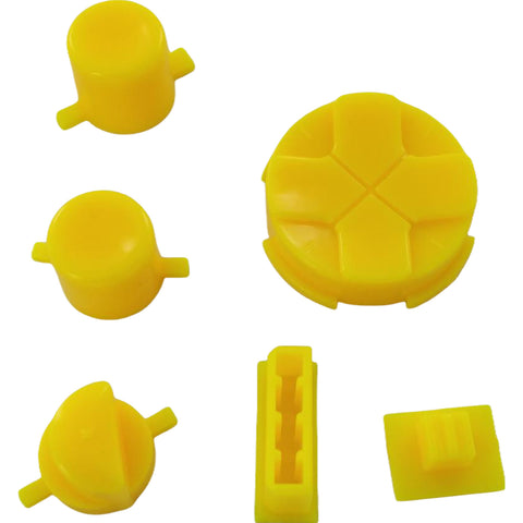 Button Set For Sega Game Gear - Neon Yellow & Orange Pivot Ball | Retro Modding