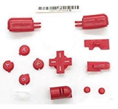 Button set for Nintendo DS Lite console replacement L r triggers, A B X Y, D-Pad - Red | ZedLabz