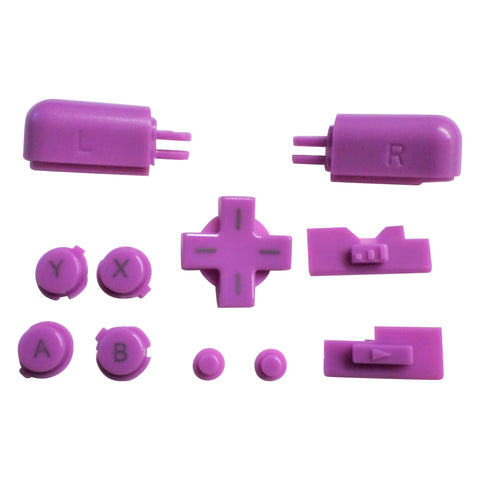 Button set for DS Lite Nintendo inc D-Pad, A B X Y, triggers & volume power slider replacement - purple | ZedLabz