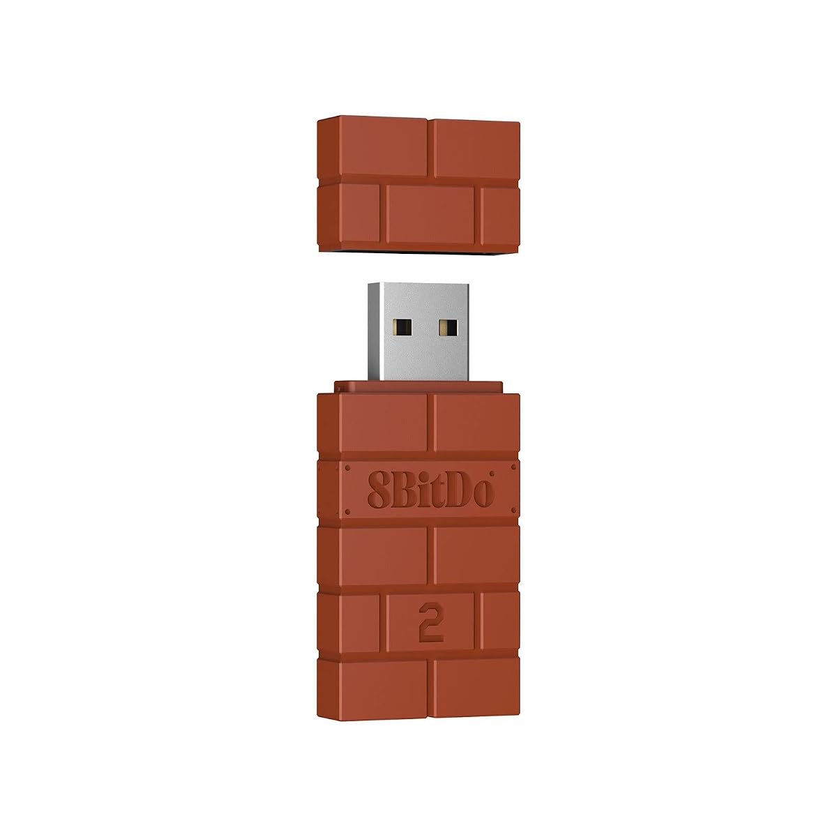 Wireless USB Adapter 2 - Bluetooth controller receiver for Switch, PC, macOS, Raspberry Pi & PS Classic - Brown | 8BitDo