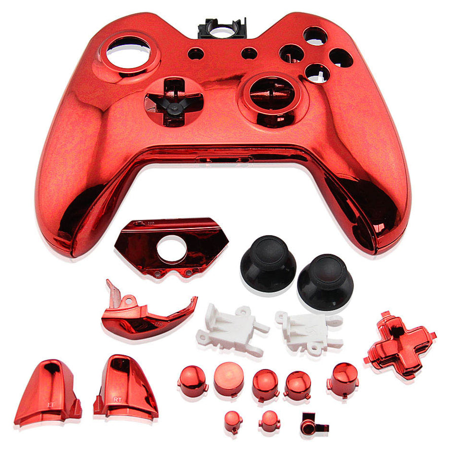 Housing shell for Xbox One controller Microsoft 1st gen 1537 full complete repair kit - Chrome Red | ZedLabz