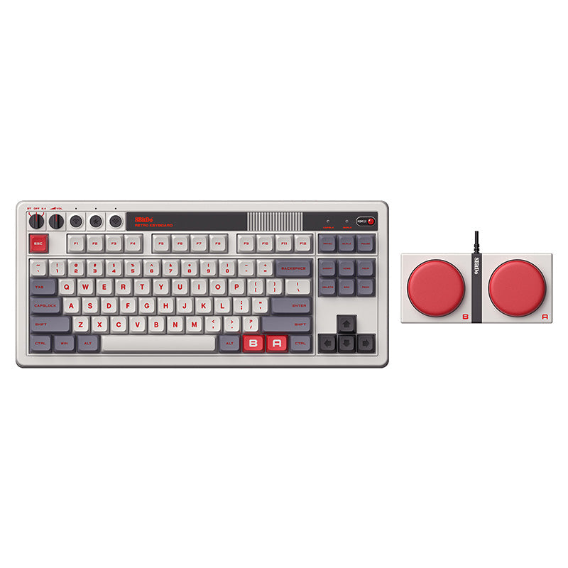 Retro Mechanical Keyboard Bluetooth, 2.4G & wired for Windows & Android - UK ISO layout - N Edition | 8BitDo