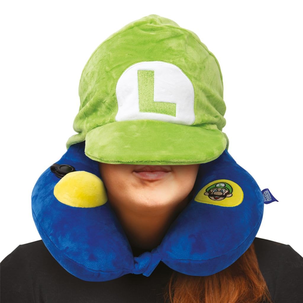 Super Mario Luigi inflatable travel neck pillow cushion green | Pyramid