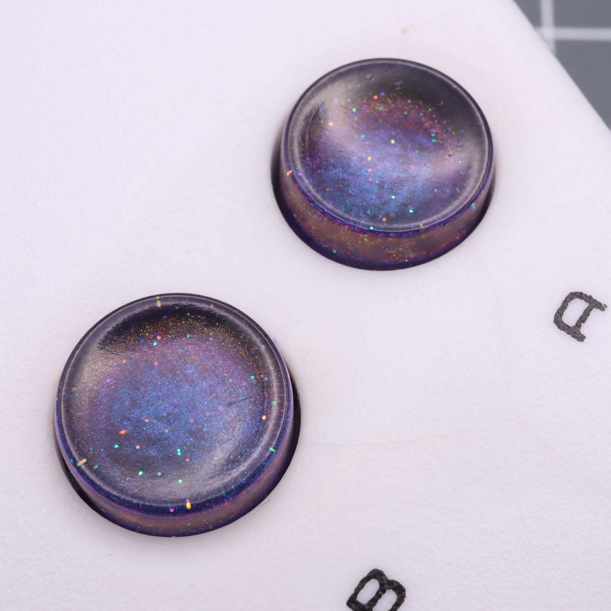 Hand cast custom resin buttons for Nintendo NES controller NES-004 (also fits Game Boy DMG-01) - Cosmic Purple | Lab Fifteen Co