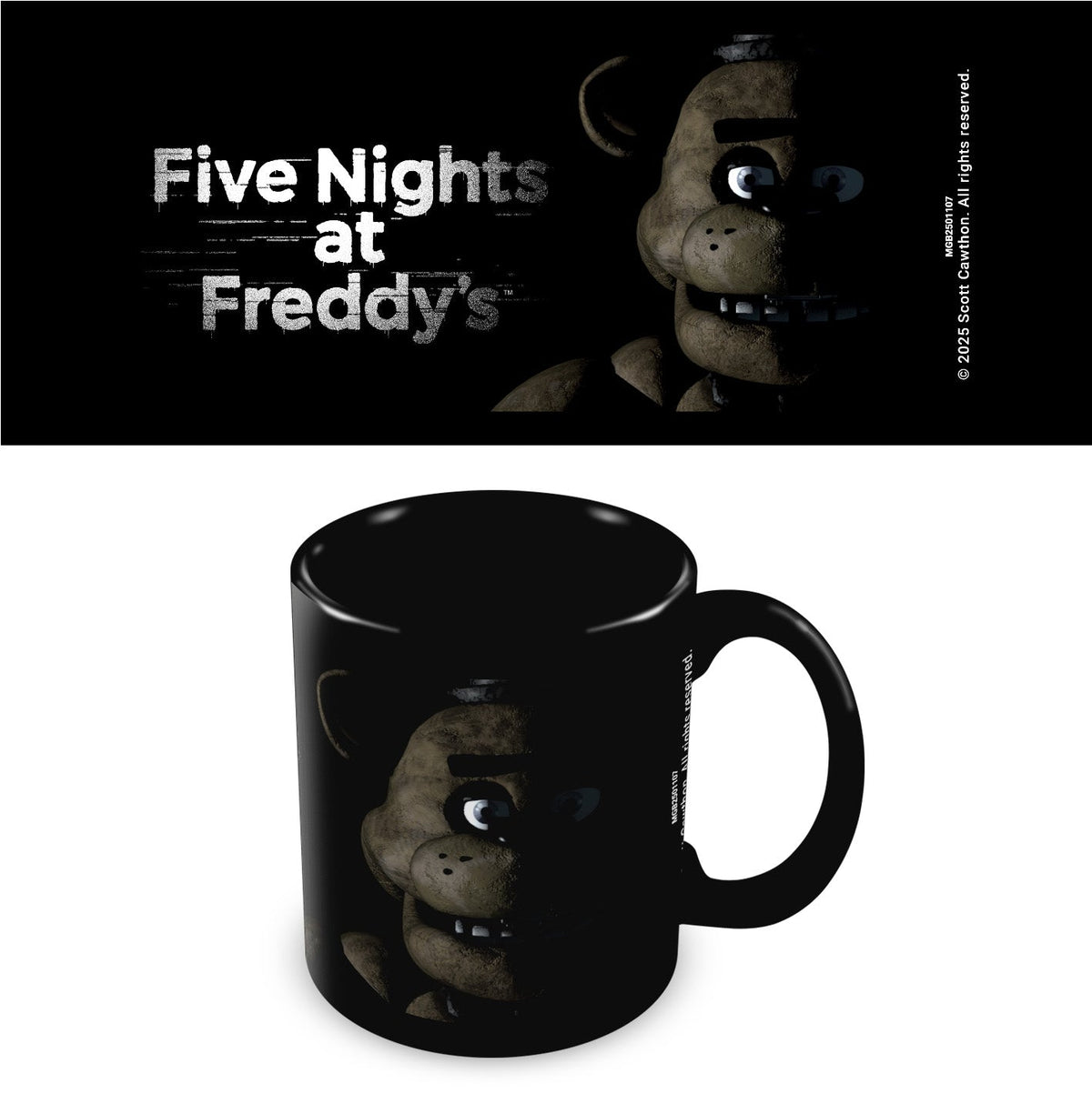 Five Nights at Freddy's Freddy official mug 11oz/315ml black ceramic | Pyramid