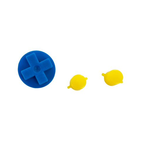 Custom button set for original Game Boy DMG 01 handheld - Blue & Yellow  | Lab Fifteen Co