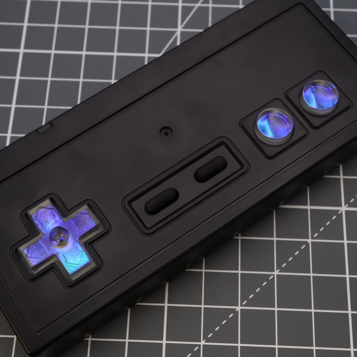 Hand cast custom resin buttons for Nintendo NES controller NES-004 (also fits Game Boy DMG-01) - Midnight Opal | Lab Fifteen Co