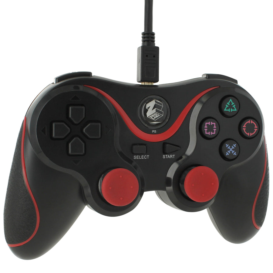 Wired Controller For Sony PS3 With Extra Long 3M Cable - Black & Red | ZedLabz