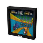 Sonic the Hedgehog 2 Special Stage scene video game (1992) shadow box art officially licensed 9x9 inch (23x23cm) | Pixel Frames