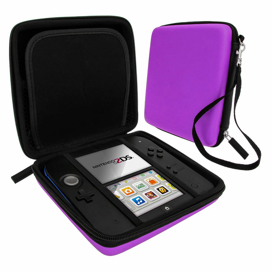 Protective case for Nintendo 2DS console with game storage hard eva travel carry case - purple REFURB | ZedLabz