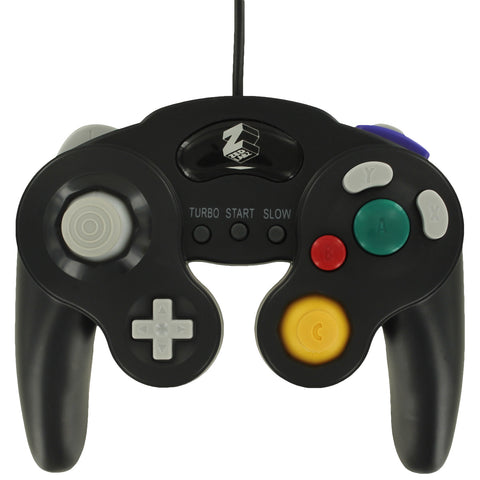 Wired controller for Nintendo GameCube GC vibration gamepad with turbo function - 2 pack Black | ZedLabz