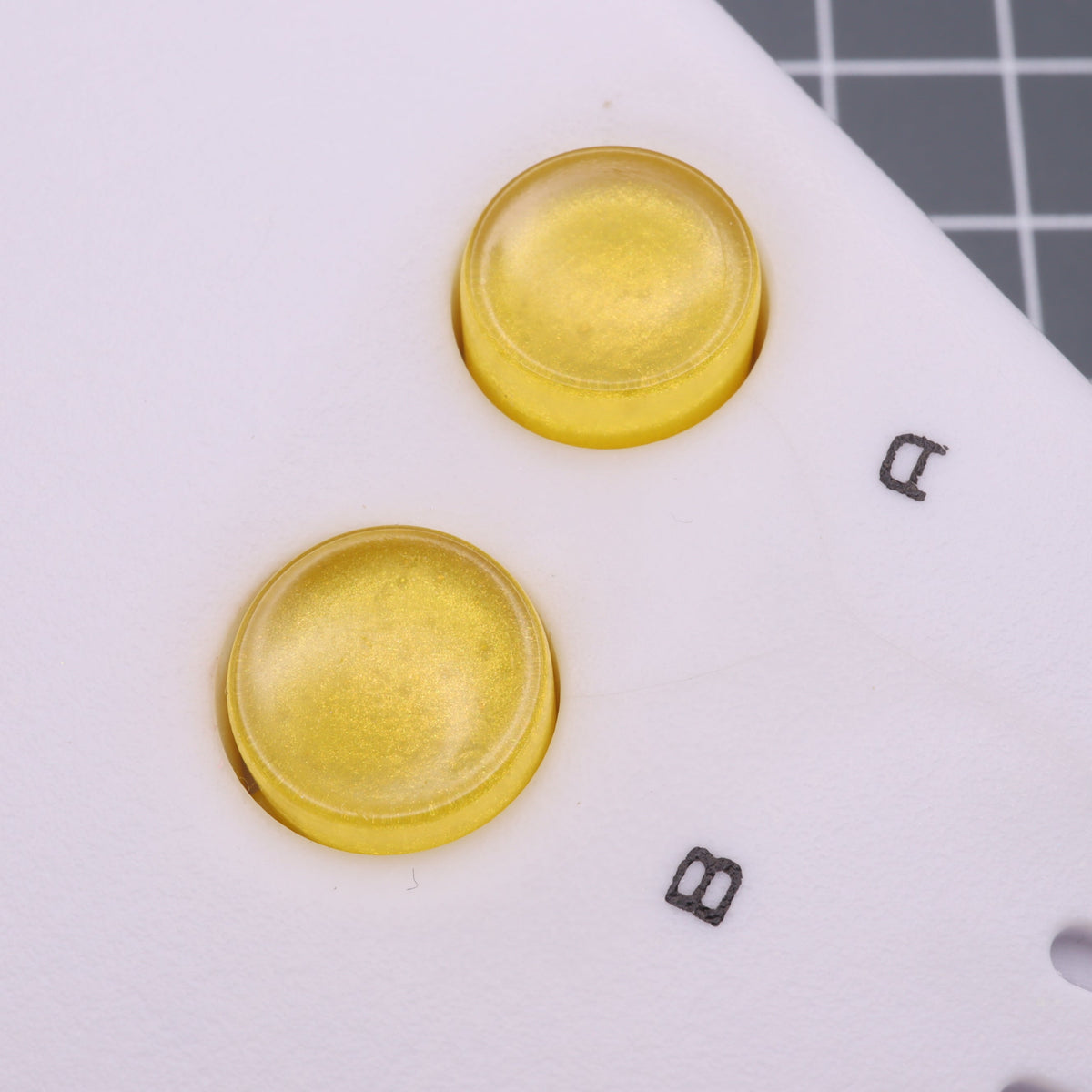 Hand cast custom resin buttons for Nintendo NES controller NES-004 (also fits Game Boy DMG-01) - Lemon Candy | Lab Fifteen Co