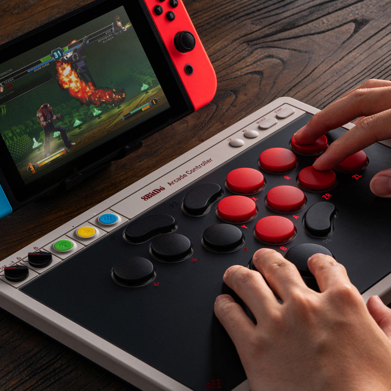 Arcade Controller all-button leverless for Switch, Switch 2 & Windows - Black | 8BitDo