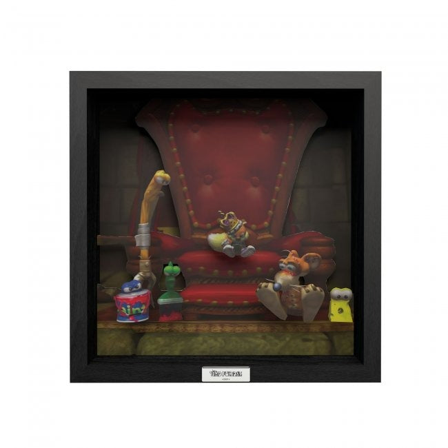 Conker: King of the Land video game (2001) shadow box art officially licensed 9x9 inch (23x23cm) | Pixel Frames
