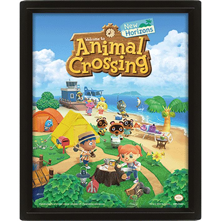 Animal Crossing New Horizons framed 3D lenticular print 20 x 25cm | Pyramid